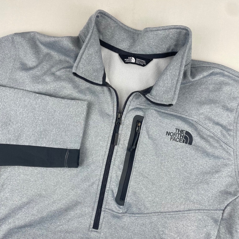 The North Face Mens XXL Gray Quarter Zip Pullover Heathered Fleece Jacket 0727